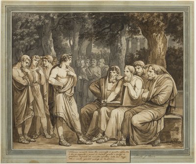 Telemachus leírja, hogyan vették fel a krétai gyűlésbe, Telemachus kalandjai, 5. könyvből alkotó: Bartolomeo Pinelli