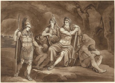 Telemachus engedélyt kér a Plútótól, hogy megkeresse apját az alvilágban alkotó: Bartolomeo Pinelli