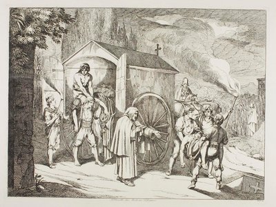 A halottat szállító kocsi San Lorenzóban alkotó: Bartolomeo Pinelli