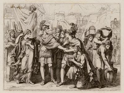 Scipio Africanus kegyelme (metszet) alkotó: Bartolomeo Pinelli
