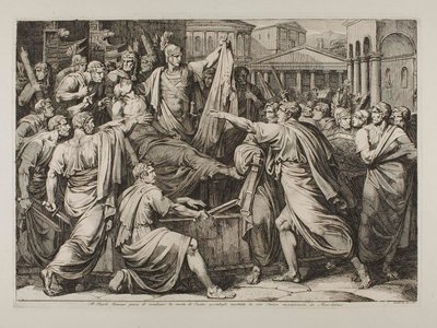 A római nép megesküszik, hogy megbosszulja Caesar meggyilkolását alkotó: Bartolomeo Pinelli