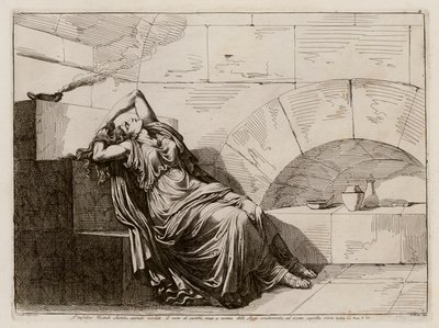 Élve eltemetett Vestaszűz Sestilia (metszet) alkotó: Bartolomeo Pinelli
