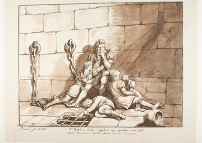 Ugolini della Gherardesca és fiai az éhezés tornyában alkotó: Bartolomeo Pinelli