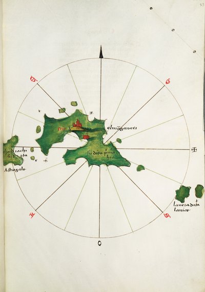 a térképek, 1480 körül (pergamen) alkotó: Bartolomeo da li Sonetti