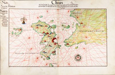 Chius térképe (Chios, Görögország) alkotó: Battista Agnese
