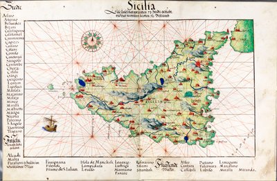 Szicília térképe alkotó: Battista Agnese