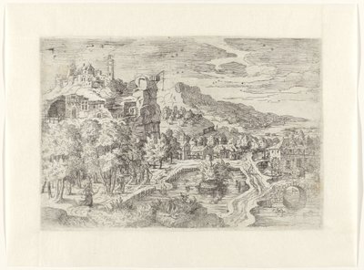 Táj a nők a vadászat alkotó: Battista Angolo del Moro (attributed to)
