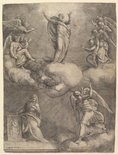 Angyali üdvözlet, 1557 előtt. alkotó: Battista Franco Veneziano