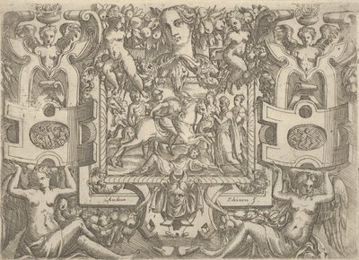 Lovas figura kardot tartva, földön fekvő alakon lovagol, s..., kb. 1540-80. alkotó: Battista del Moro