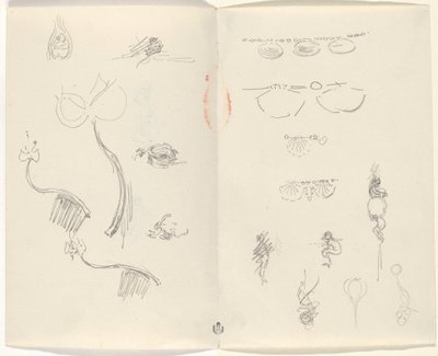 Tanulmányok ékszertervezésről [verso] alkotó: Beatrice Godwin Whistler