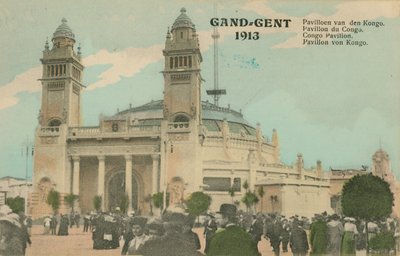 Kongói pavilon; Gent; 1913. 1913-ban feladott képeslap. alkotó: Belgian Photographer