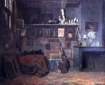 Egy művész stúdió belső tere, 1870 körül (olaj, vászon) alkotó: Belgian School