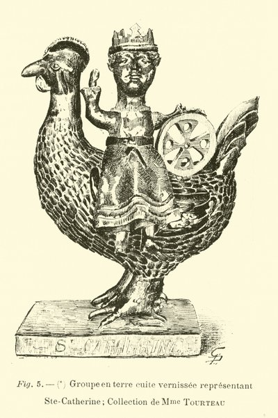 Mázas terrakotta figura Szent Katalint ábrázolva alkotó: Belgian School