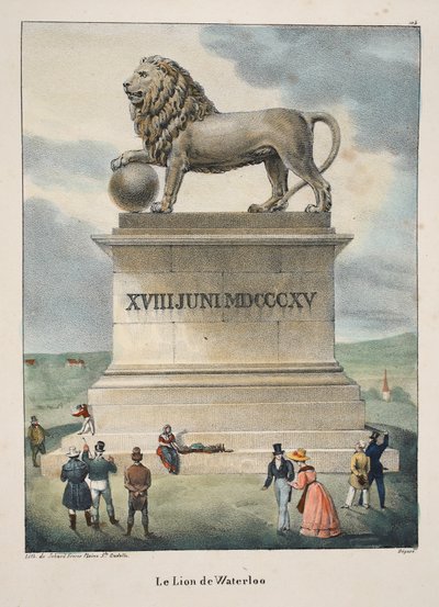 Le Lion de Waterloo, 1895 körül (photochrom) alkotó: Belgian School
