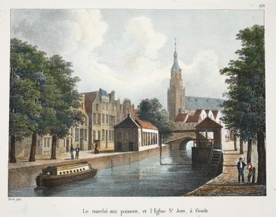 A halpiac és a goudai Szent János-templom, 1895 körül (photochrom) alkotó: Belgian School