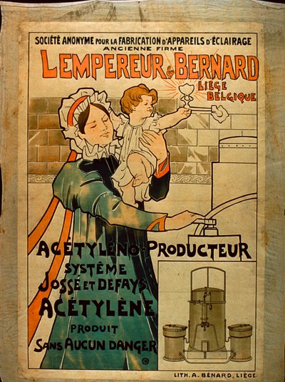 Lempereur és Bernard acetilén világítás alkotó: Belgian School