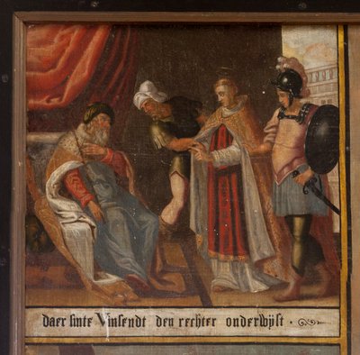 Maarke. Kápolna (Sint-Vincentiuskapel). belső. Festmény. Szent Vince mártírja. 19. század. Részlet. alkotó: Belgian School