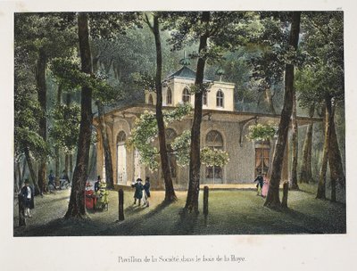 A Társaság pavilonja, a hágai erdőben, 1895 körül (photochrom) alkotó: Belgian School