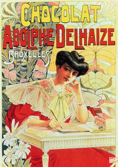 Adolphe Delhaize Chocolate reklámplakát, 1900 körül alkotó: Belgian School