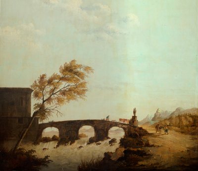 Hátul a második hátsó szoba, tárgyaló, falfestmények klasszikus stílusú vidéki jelenetekkel, valószínűleg 1810 körül, 1. jelenet alkotó: Belgian School