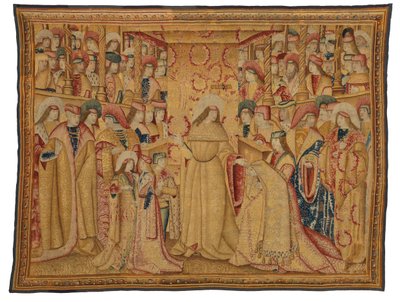 Gobelin, Jonathan Maccabeus lila köntöst kap, Brüsszelben, Belgiumban, 1490-1500 körül (gyapjú és selyem) alkotó: Belgian School