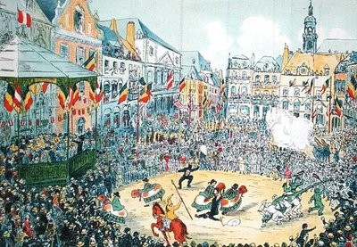 A „Lumecon” Mons-ban (színes litó) alkotó: Belgian School