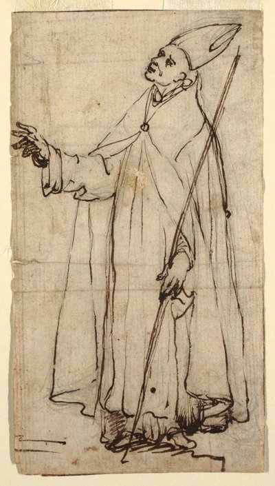 Rajz, Álló püspök, 1620 körüli évek alkotó: Belisario Corenzio