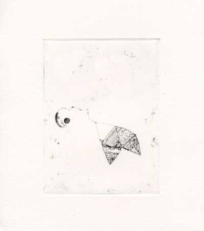 Meandering Thoughts 2, 2017, (szárazpont, vászon) alkotó: Bella Larsson