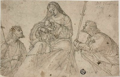 Szűzanya és gyermeke Keresztelő Szent János és Rókus szentekkel alkotó: Benedetto Carpaccio