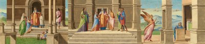 A Szűzanya bemutatása és házassága, valamint az Angyali üdvözlet, 15201525. alkotó: Benedetto Diana