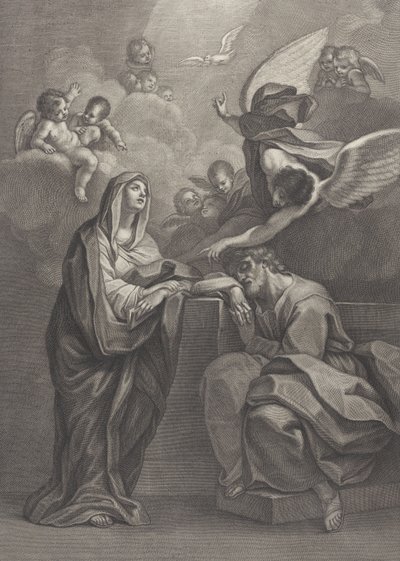 6. tábla: Szent József álma, bal oldalon Szűz Máriával és fölötte egy angyallal, aki rámutat..., 1777 alkotó: Benedetto Eredi