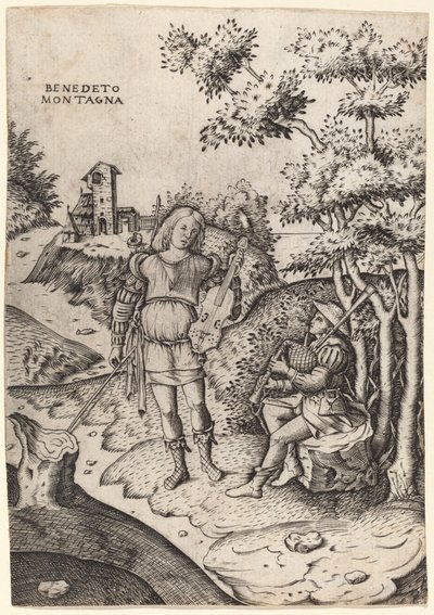 Apollo és Marsyas alkotó: Benedetto Montagna