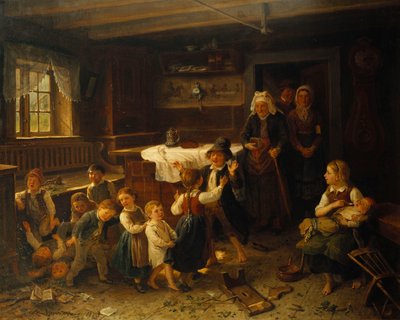 Belső térben játszó gyerekek, 1873 alkotó: Bengt Nordenberg