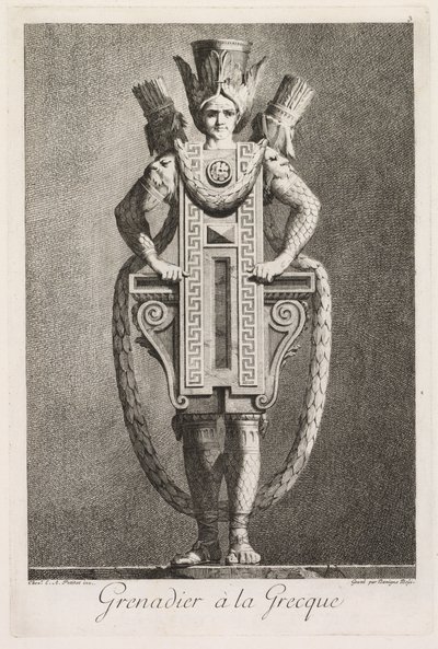 Masquerade à la Grecque: Grenadier à la Grecque 3. tábla, 1771. alkotó: Benigno Bossi