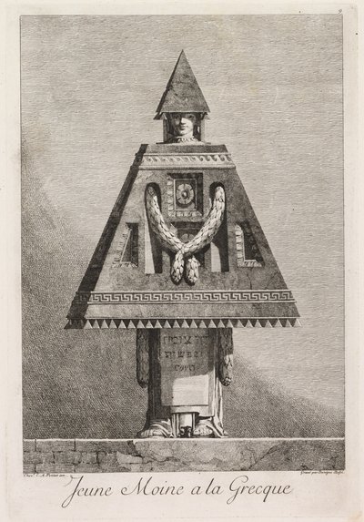 Masquerade à la Grecque: Fiatal szerzetes à la Grecque 9. tábla, 1771. alkotó: Benigno Bossi