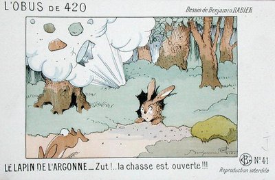 "A fenébe!...A hajsza elkezdődött!!!" (színes litográfia) alkotó: Benjamin (after) Rabier