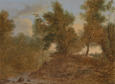 Tájkép Wickben, Gloucestershire, "A sziklák alatt" alkotó: Benjamin Barker