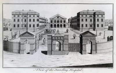 A Foundling Hospital látképe, 1756 alkotó: Benjamin Cole