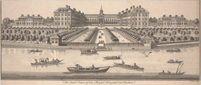 A Chelsea-i Királyi Kórház hátsó frontja, 1756-ban megjelent (rézmetszet) alkotó: Benjamin Cole