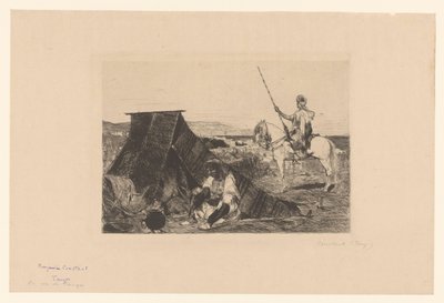 Táj sátorral és lovassal Rézkarcok különböző nyomdászoktól 1877-ből (sorozat címe) L