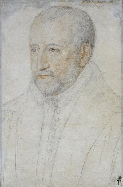 Pierre de Ronsard (1524-1585) portréja par Foulon, Benjamin (kb. 1550-kb. 1612). Fekete kréta és szangvinikus papíron, méret: 33x23, XVI. század második fele, Állami Ermitázs, Szentpétervár alkotó: Benjamin Foulon