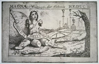 Nagy-Britannia: gyarmatai csökkentek (litho) alkotó: Benjamin Franklin