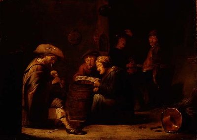 Kocsma belseje két énekessel és egy dudással (panel) alkotó: Benjamin Gerritsz. Cuyp