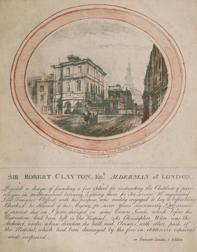 A Matematikai Iskola nyugati frontja, Christs Hospital, 1775 alkotó: Benjamin Green
