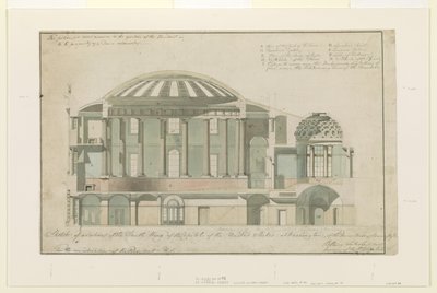 A US Capitol South Wing része, 1803 (toll és tinta mosással papíron) alkotó: Benjamin Henry Latrobe