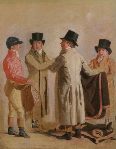 Frank Buckle, John Wastel, Robert Robson és egy istállólegény (olaj, vászon) alkotó: Benjamin Marshall