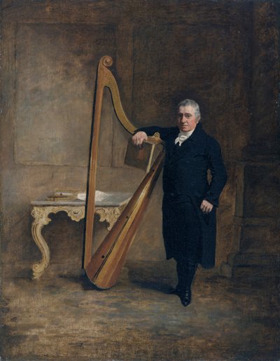 Griffith Owen Corbet családjának hárfása, 1812 körül (olaj, vászon) alkotó: Benjamin Marshall