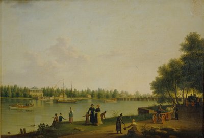Sztroganov herceg Dachájának kilátása Szentpétervár mellett, 1804 alkotó: Benjamin Paterssen