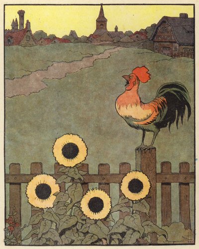 Illusztráció a Chantecler számára, Benjamin Rabier (színes litó) alkotó: Benjamin Rabier