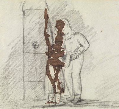 Két együtt álló alak tanulmányozása alkotó: Benjamin Robert Haydon